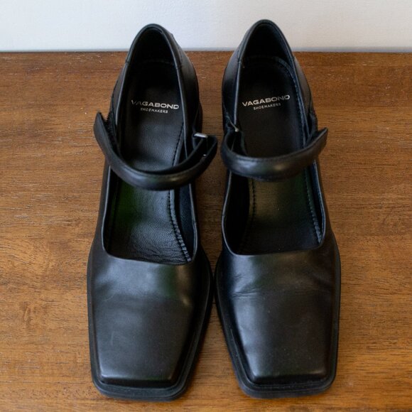 Vagabond Black Heeled Mary Janes - Picture 3 of 8